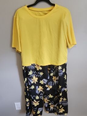 Sunny Yellow Wide Leg Pants and Crop Top